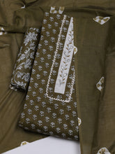 Printed Cotton Blend Unstitched Suit With Dupatta